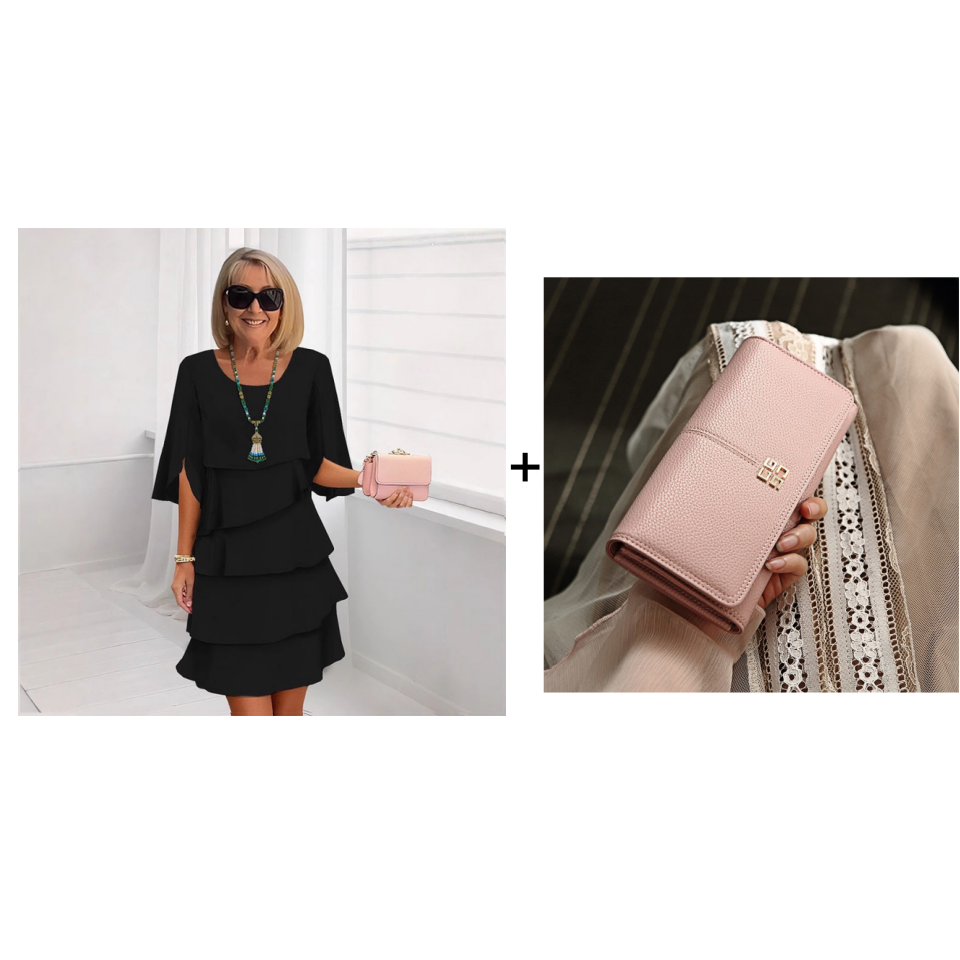 🌸Spring Sale 59% OFF🎁👗Women's Elegant Layered Ruffle Sleeve Dress – Effortless Style for Every Occasion💃