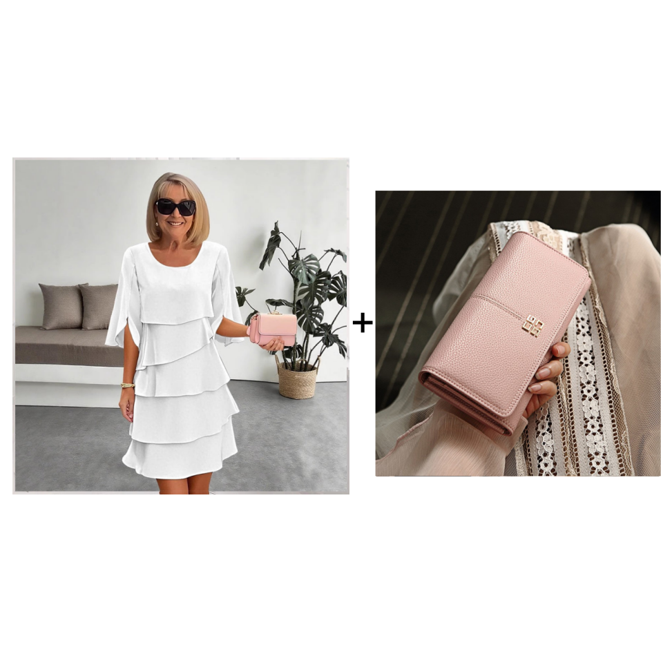 🌸Spring Sale 59% OFF🎁👗Women's Elegant Layered Ruffle Sleeve Dress – Effortless Style for Every Occasion💃