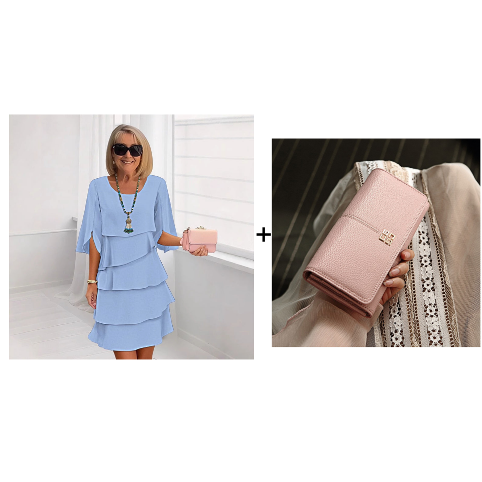 🌸Spring Sale 59% OFF🎁👗Women's Elegant Layered Ruffle Sleeve Dress – Effortless Style for Every Occasion💃
