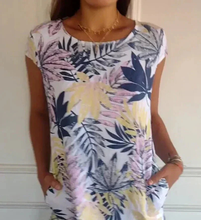💎 50% OFF! 💎 Women's Short Sleeve Printed Dress – Lightweight, Flattering Fit & Everyday Spring Style 🌸