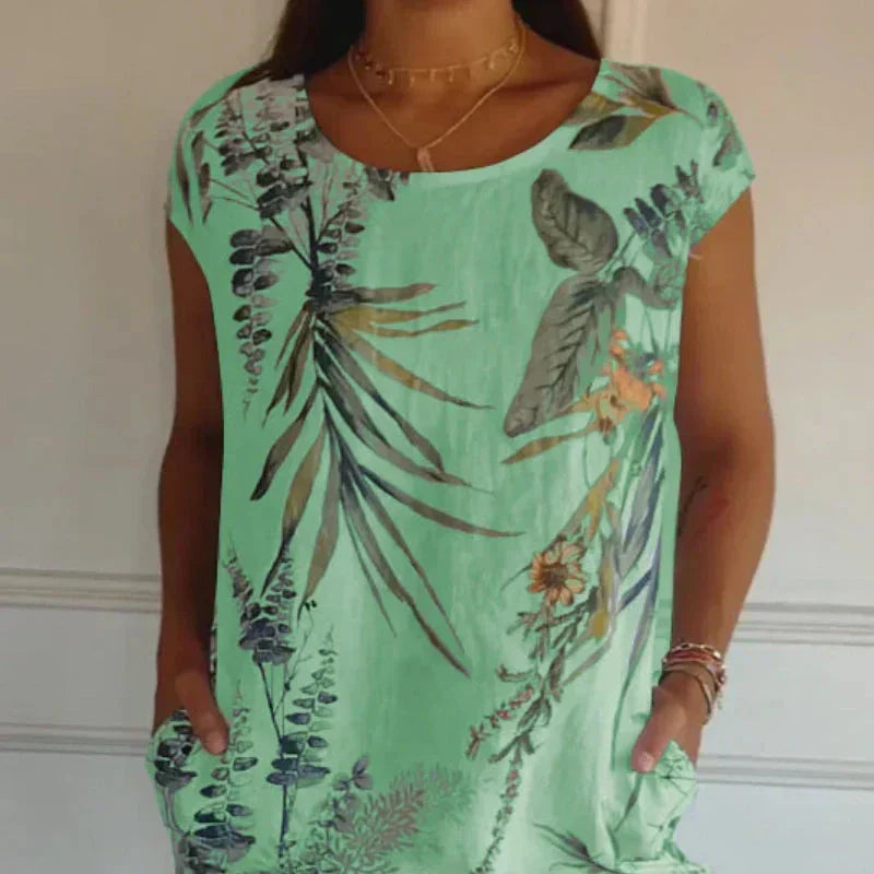 💎 50% OFF! 💎 Women's Short Sleeve Printed Dress – Lightweight, Flattering Fit & Everyday Spring Style 🌸