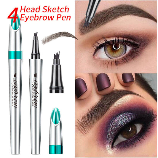 BUY 1 GET 1 FREE🌟3D Waterproof Microblading Eyebrow Pen 4 Fork Tip Tattoo Pencil