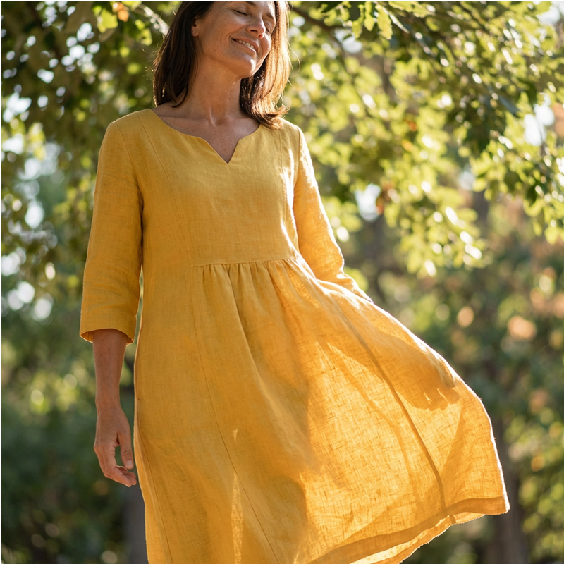 V-Neck & 3/4 Sleeve Casual Dress with Pockets – Effortless Style & Comfort for Every Day 👗
