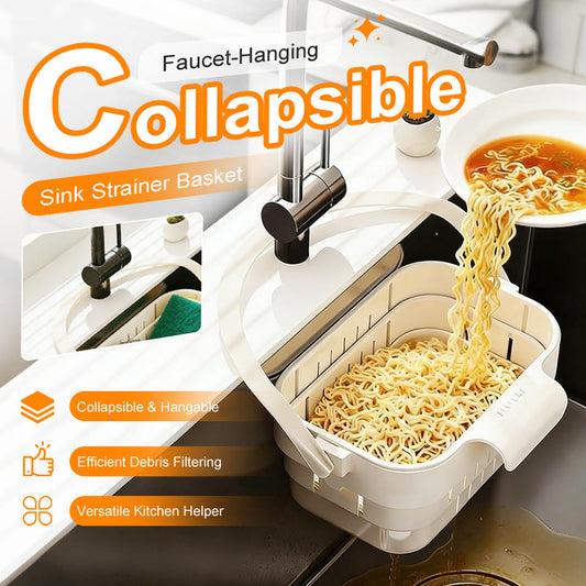 📢📢50% OFF !!!⏰Collapsible Faucet-Hanging Sink Strainer Basket