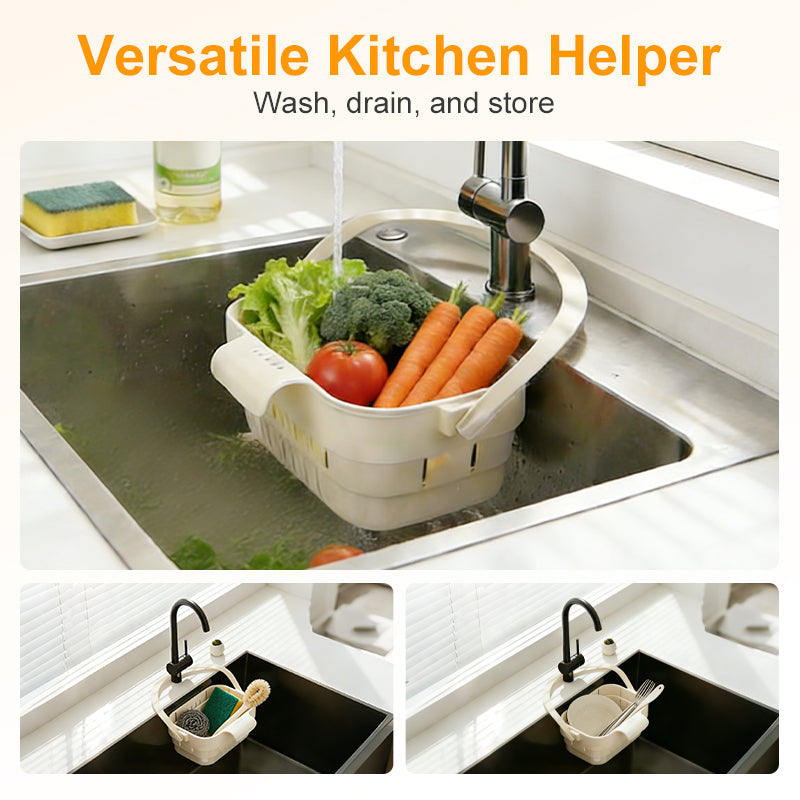 📢📢50% OFF !!!⏰Collapsible Faucet-Hanging Sink Strainer Basket