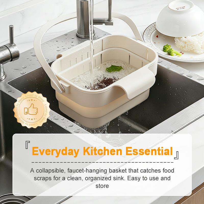 📢📢50% OFF !!!⏰Collapsible Faucet-Hanging Sink Strainer Basket