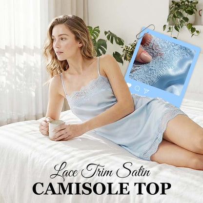 New Fashionable Sexy Lady Satin Lace Blouse Elegant Sleeveless Cami
