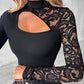 🔈🔈NEW ARRIVAL 50% OFF🌸Women's Asymmetrical Cutout Lace Sleeve Top👚
