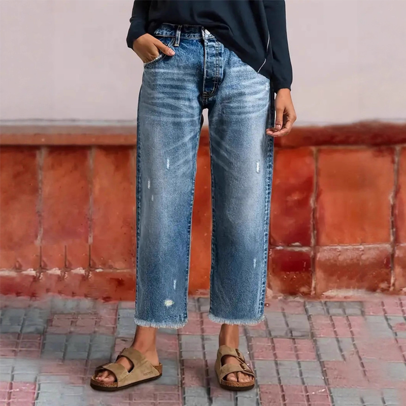👖New arrival 40% OFF!🥰Women’s Retro Cropped Straight-Leg Jeans
