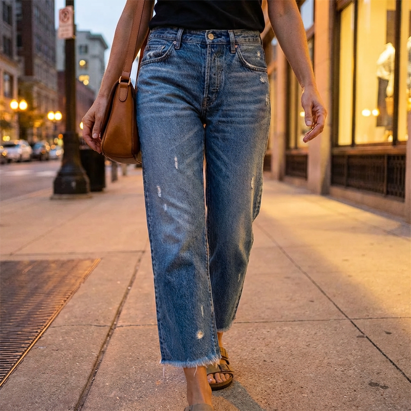 👖New arrival 40% OFF!🥰Women’s Retro Cropped Straight-Leg Jeans