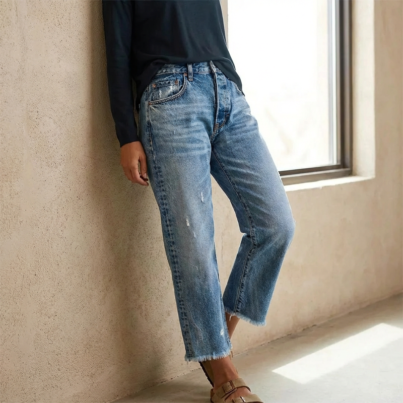 👖New arrival 40% OFF!🥰Women’s Retro Cropped Straight-Leg Jeans