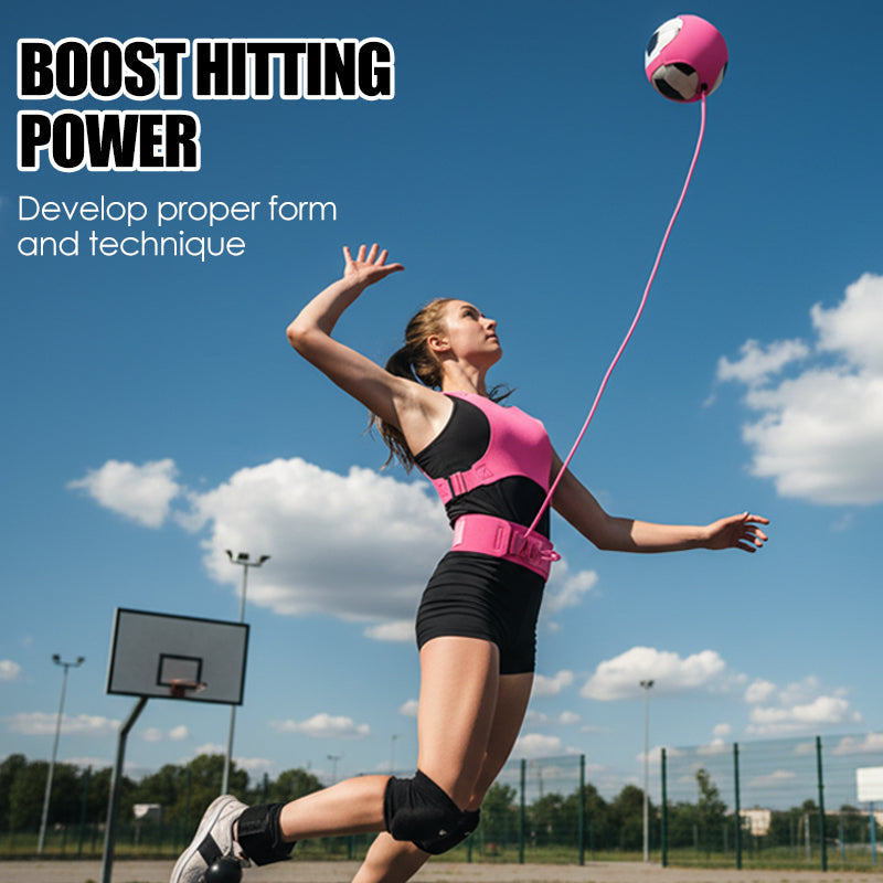 🏐✨ Volleyball Training Aid with Elastic Cord – 50% OFF! Solo serve & spike practice, adjustable waist belt, 2 hand trainers – improve form fast. 🎯