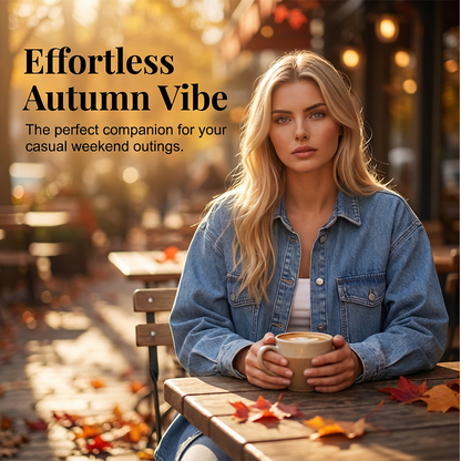 ✨ 50% OFF NOW! 🧥 Women's Casual Long Sleeve Denim Shirt Jacket – Oversized Fit & Chest Pockets