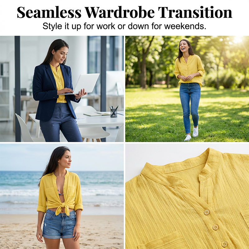 🎁New arrival 50% OFF💥Women's Plus Size Henley V Neck Shirt– Flattering, Soft & Stylish! ✨