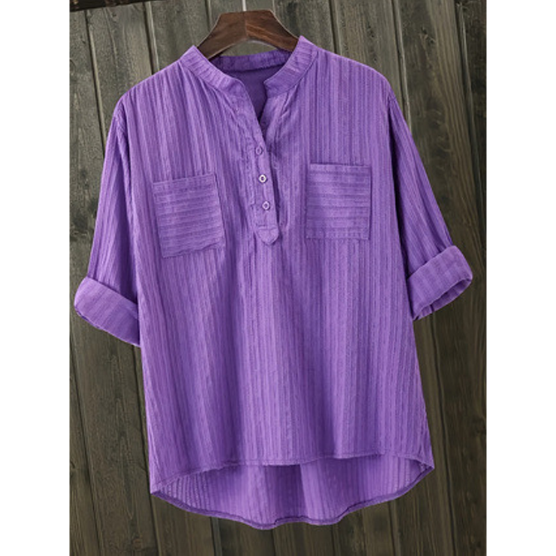 🎁New arrival 50% OFF💥Women's Plus Size Henley V Neck Shirt– Flattering, Soft & Stylish! ✨