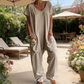 Women's Oversized V-Neck Casual Jumpsuit