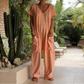 Women's Oversized V-Neck Casual Jumpsuit