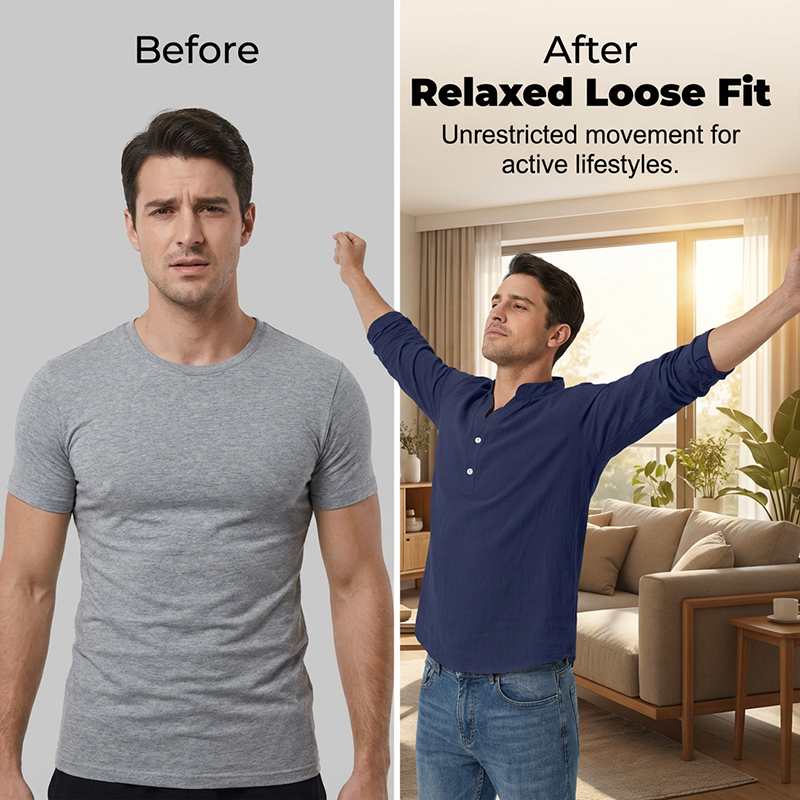🔥2026 New Style🔥Men's Classic Henley Tee – Lightweight Casual Top for Spring Summer & Fall