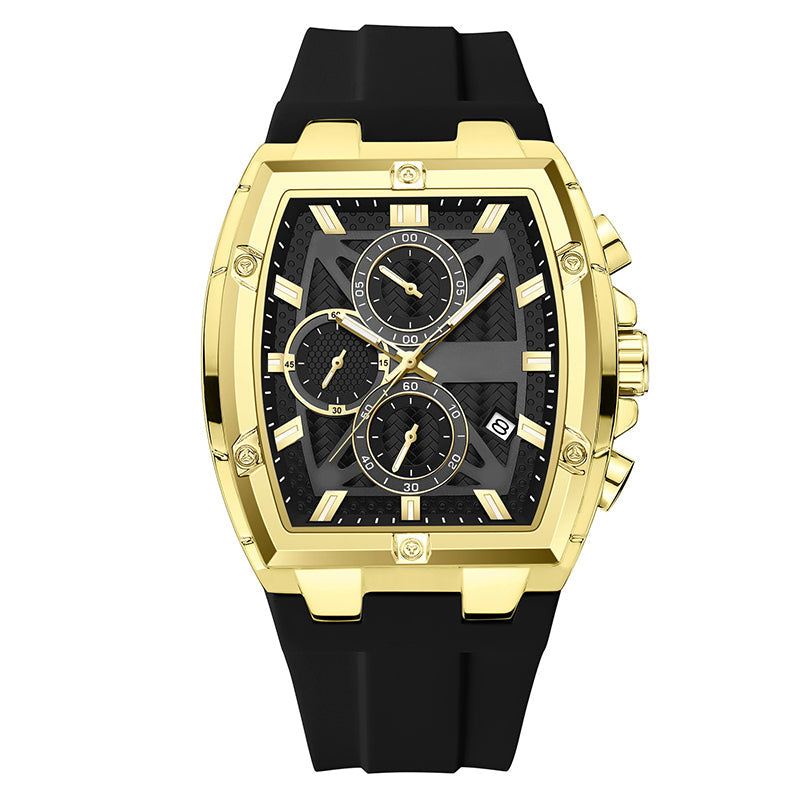 Modern Barrel-Shaped Case Watch for Men