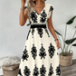 👗New arrival 49% OFF!🏖️Women's V-Neck Baroque Print Flowy Maxi Dress