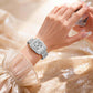 Women's Rhinestone-Encrusted Quartz Wristwatch