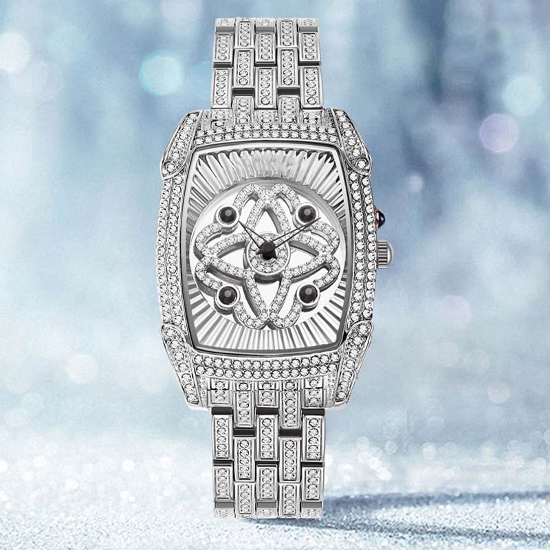 Women's Rhinestone-Encrusted Quartz Wristwatch