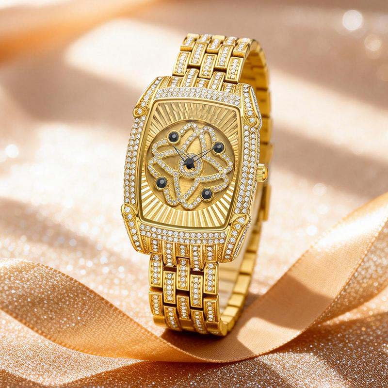 Women's Rhinestone-Encrusted Quartz Wristwatch