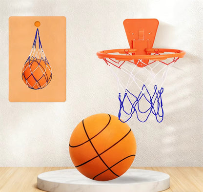 🏀Quiet Indoor Ball Set - Noiseless Basketball with Basket for Silent Play