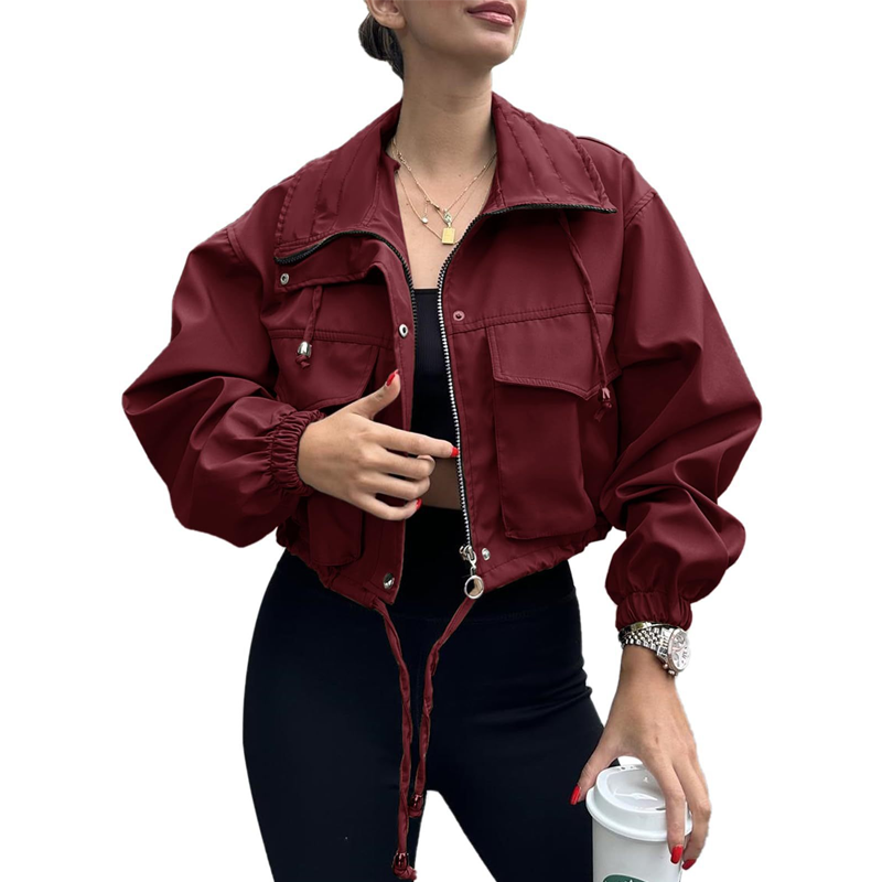 🧥 50% OFF NOW! Women's Casual Cropped Jacket – Lightweight, Elastic Cuffs, Relaxed Fit & Practical Pockets ✨🌸