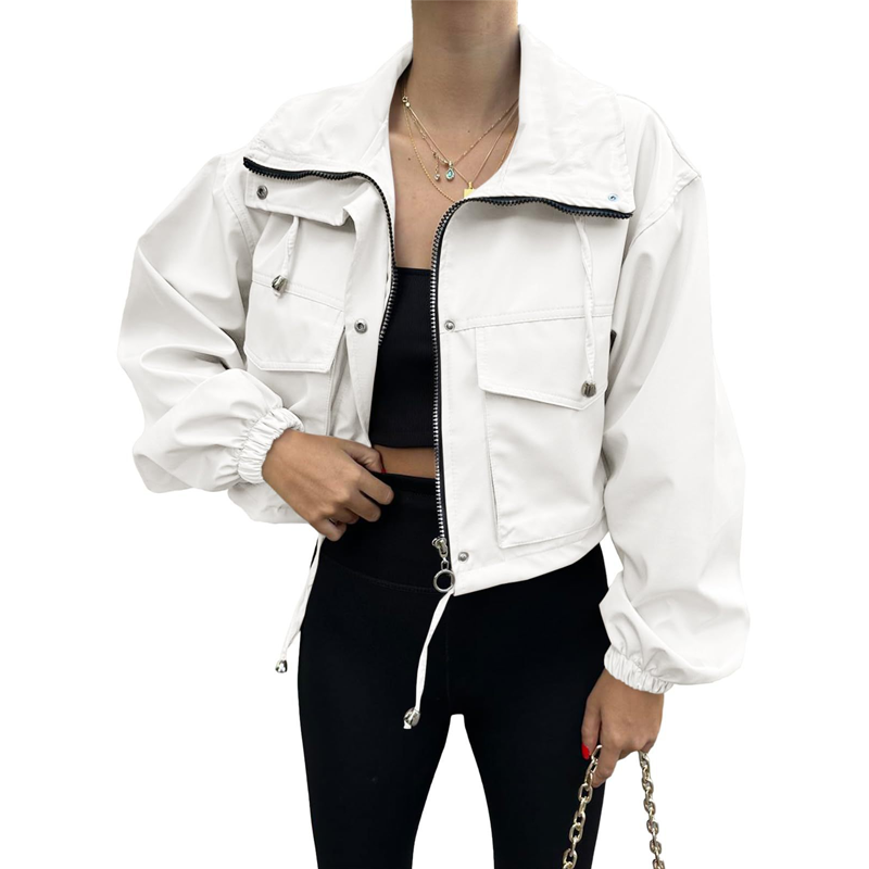 🧥 50% OFF NOW! Women's Casual Cropped Jacket – Lightweight, Elastic Cuffs, Relaxed Fit & Practical Pockets ✨🌸
