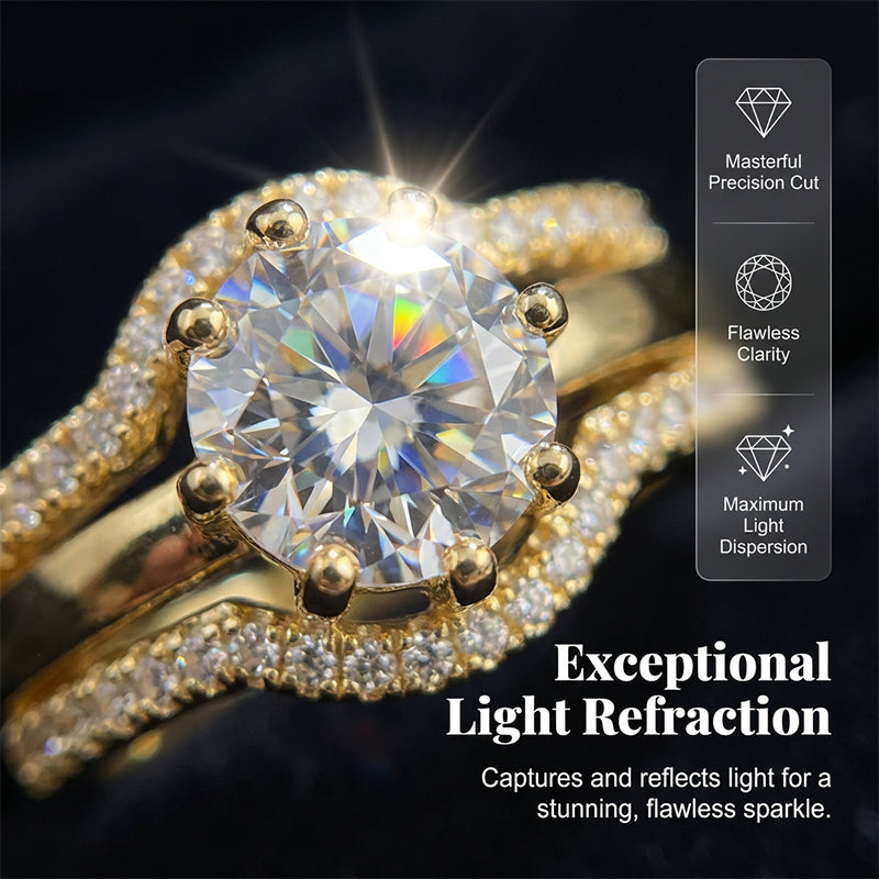 🔥2026 Hot sale 50% OFF🔥2-in-1 Gold-Tone Zirconia Open Ring