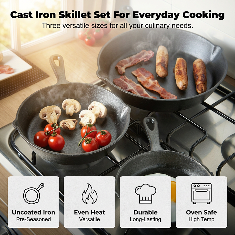 ⏳Limited-time 50% off⏰Non-Stick Cast Iron Frying Pan🍳🥘🍲
