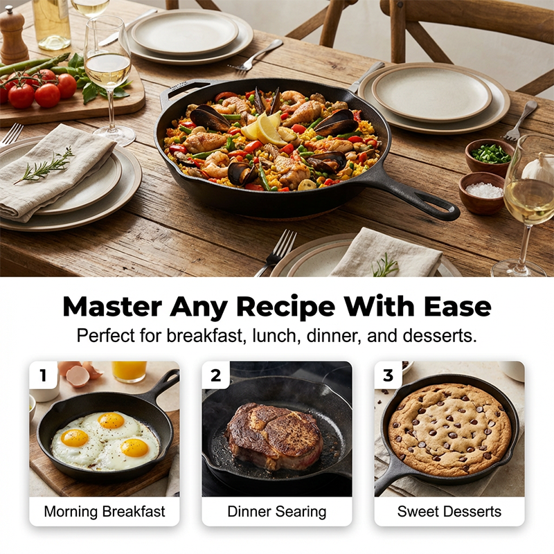 ⏳Limited-time 50% off⏰Non-Stick Cast Iron Frying Pan🍳🥘🍲