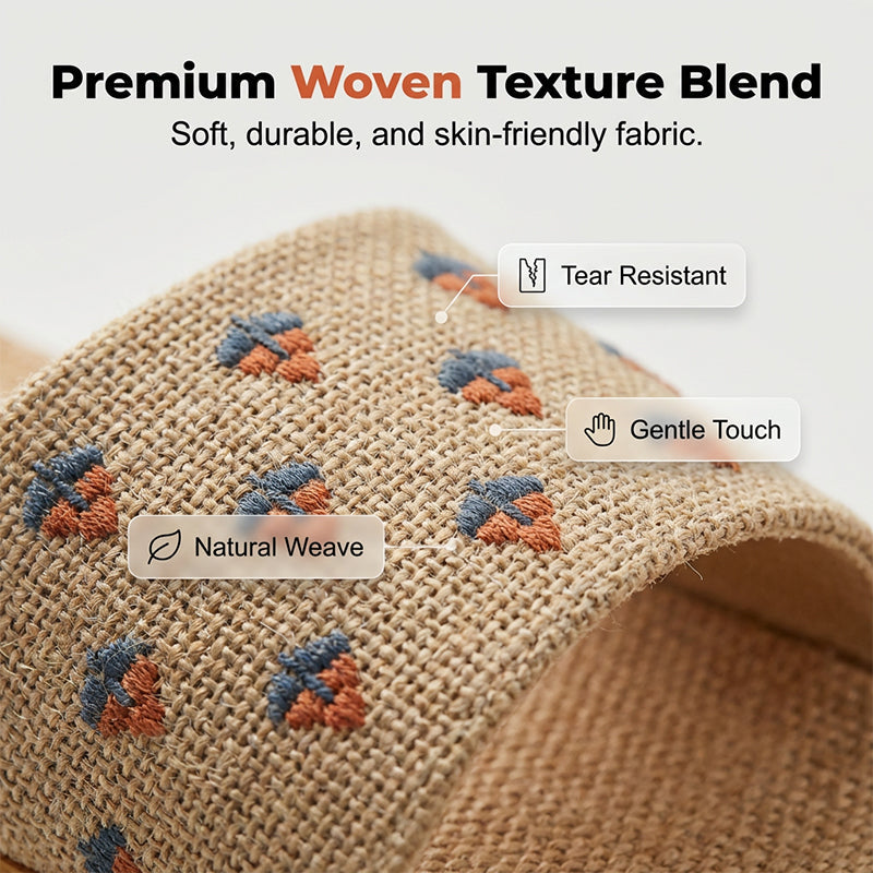 Lightweight All-weather Linen Slippers With Thick Soles