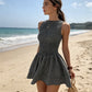🥳SUMMER HOT SALE🥳💞50K+ SOLD!💥50% OFF! 🔥Sleeveless Gingham Smocked Mini Dress