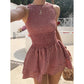 🥳SUMMER HOT SALE🥳💞50K+ SOLD!💥50% OFF! 🔥Sleeveless Gingham Smocked Mini Dress
