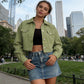 🥳2026 NEW ARRIVAL🥳💞50K+ SOLD!💥50% OFF! 🔥 Women's Solid Cropped Button-Down Jacket
