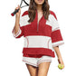 2 Piece Set Womenswear Outfits Summer Striped Sweatshirt Workout Shorts Sets Matching Lounge Set Tracksuits
