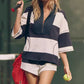 2 Piece Set Womenswear Outfits Summer Striped Sweatshirt Workout Shorts Sets Matching Lounge Set Tracksuits