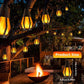 New IP65 Solar LED String Lights, flame-style, waterproof, for outdoor use, with sensor, for gardens, courtyards and camping, 360° beam angle