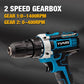 21V Cordless Drill Set with 1500mAh Battery, LED Work Light, Fast Charger, 45Nm Torque, 2 Speed Settings for Wood, Metal, Concrete