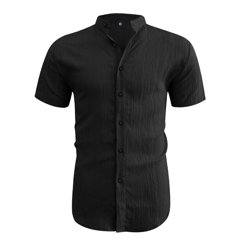 Men's Summer Stand Collar Short Sleeve Shirt