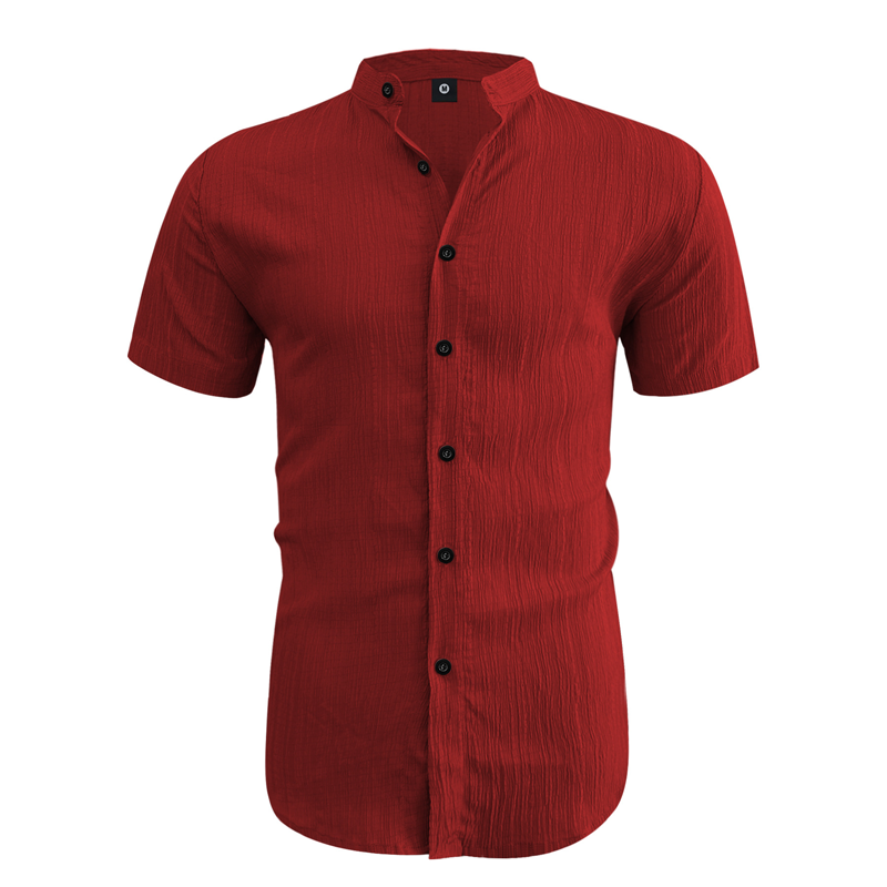 Men's Summer Stand Collar Short Sleeve Shirt