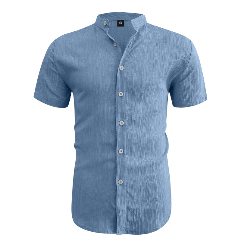 Men's Summer Stand Collar Short Sleeve Shirt