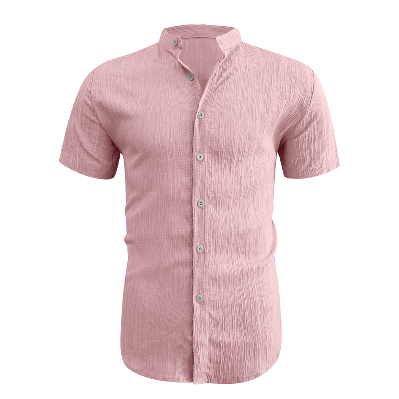 Men's Summer Stand Collar Short Sleeve Shirt