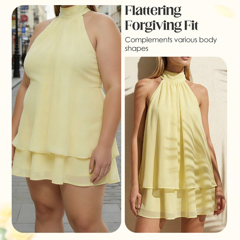 Women's Summer Fashion Party Halter Tie Back Mini Dresss