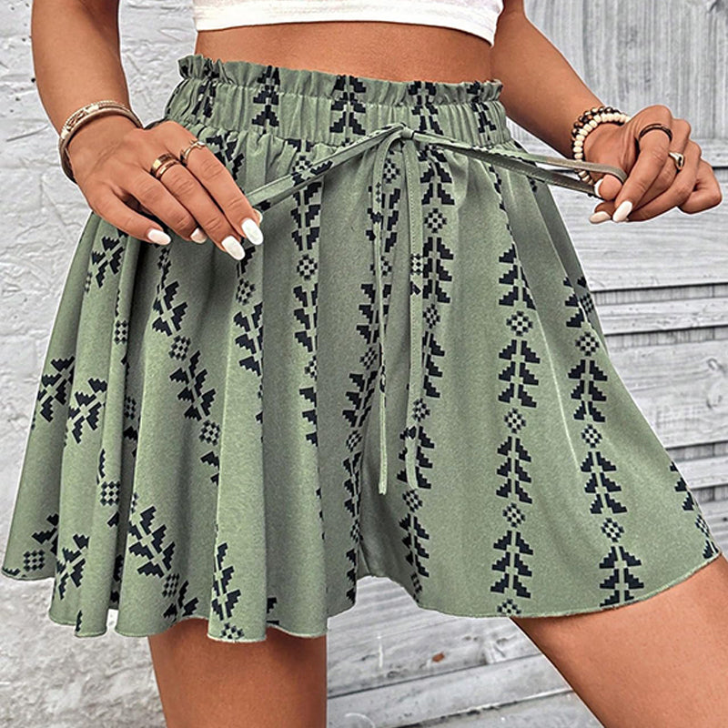 🔥2026 Hot sale 50% OFF🔥Women's Bohemian Print High-Waist Shorts