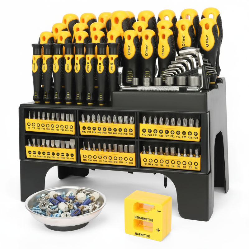 118-Piece Magnetic Screwdriver Set with Storage Rack