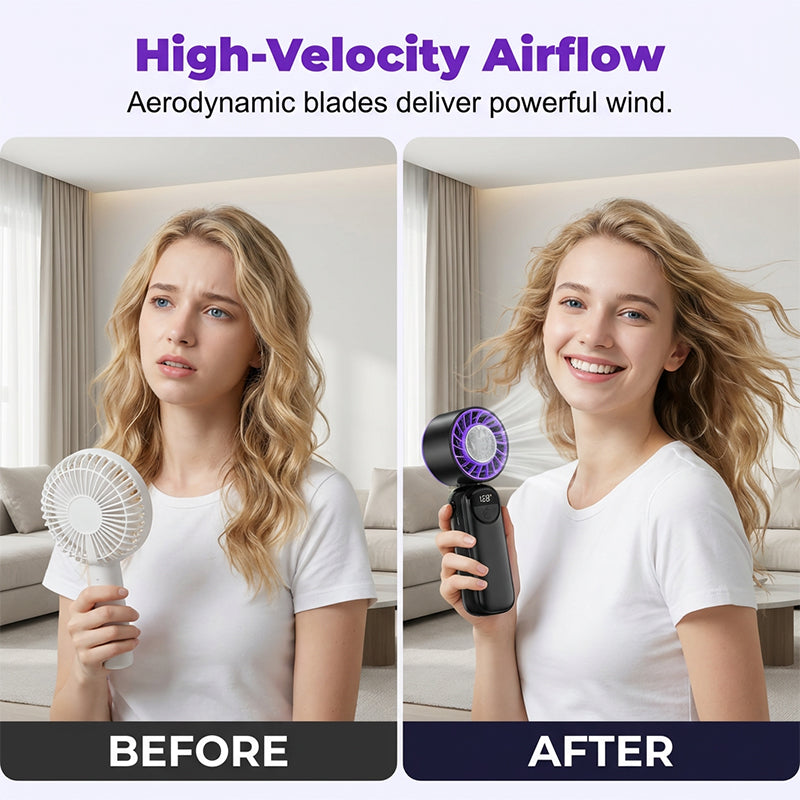 Portable Handheld Cooling Fan with Smart Display