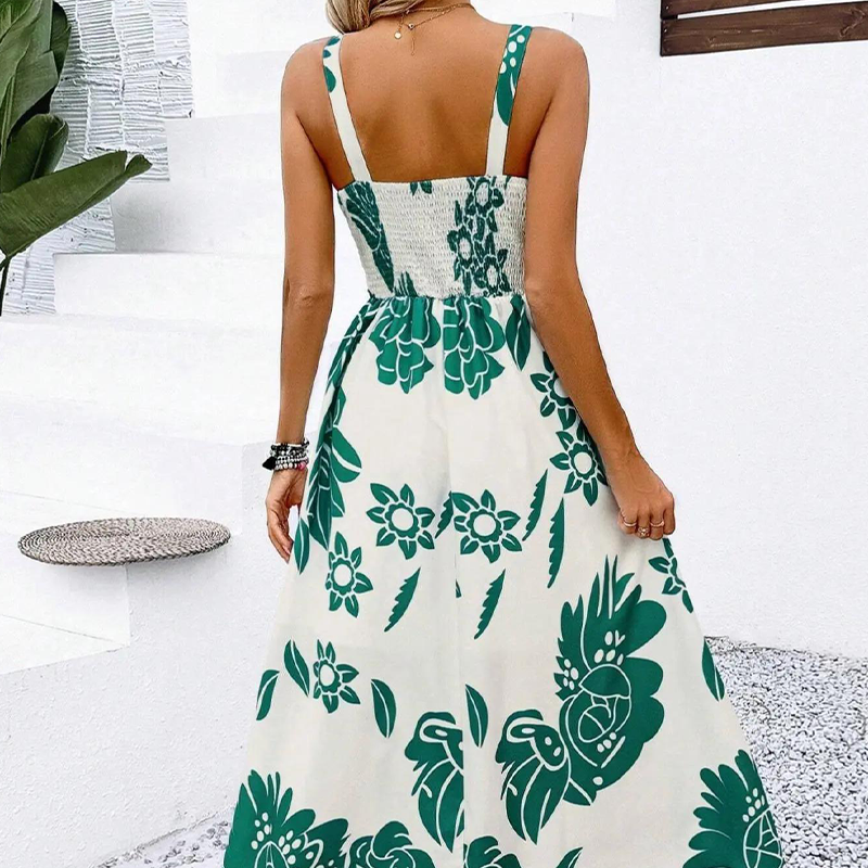 ⚡50K+ SOLD!🌸Floral Whispers🌿Women's Floral Print Spaghetti Strap Dress
